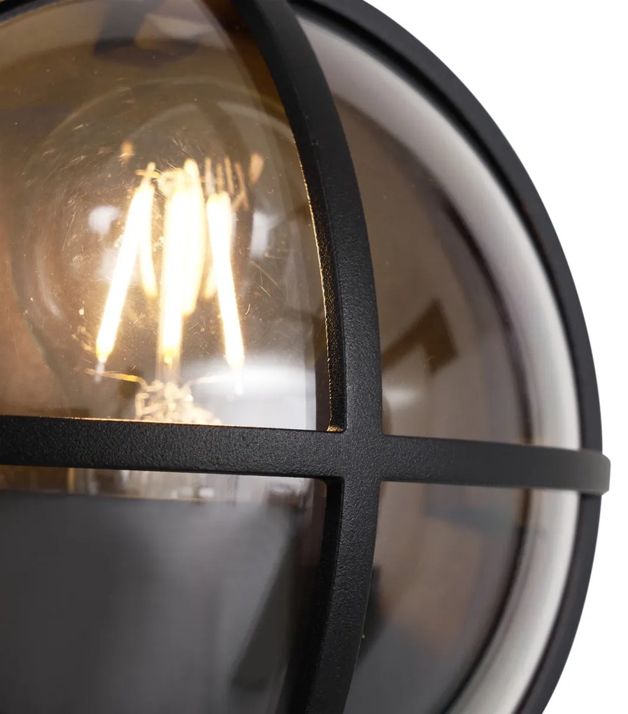 Lampada da parete per esterni nera rotonda IP65 - Target