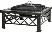 Berbecue a Legna 76x76x47 cm in Metallo Nero