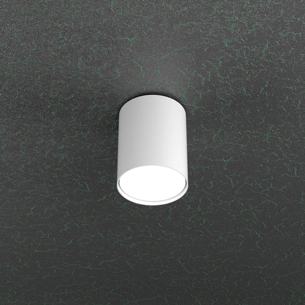 Plafoniera Moderna Cloud Metallo Bianco 1 Luce Gx53 Cilindrica 10Cm