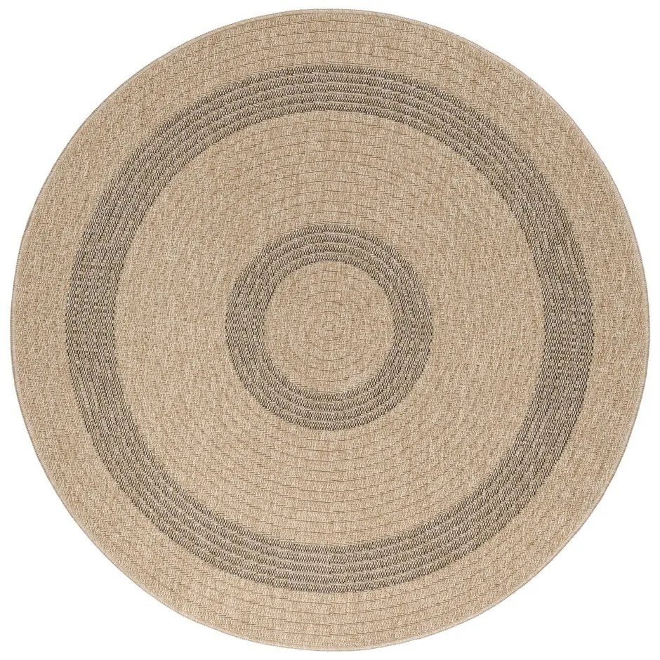 Tappeto rotondo per esterni nero e beige ø 160 cm Comilla - Ayyildiz Carpets