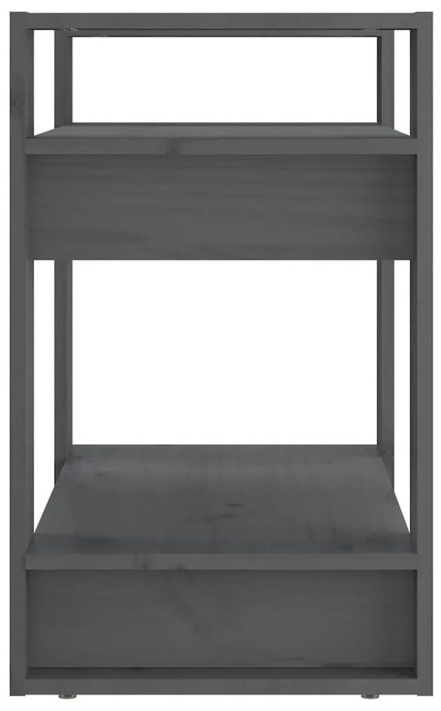 Libreria/Divisorio Grigio 60x35x57 cm in Legno Massello di Pino