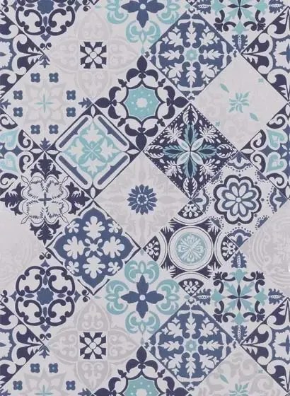 Osborne & Little Carta da parati Cervo - Indigo/ Silver/ Aqua