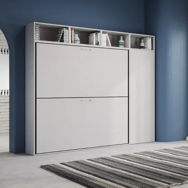 Letto a castello NABOR a scomparsa Bianco Frassino Composizione I