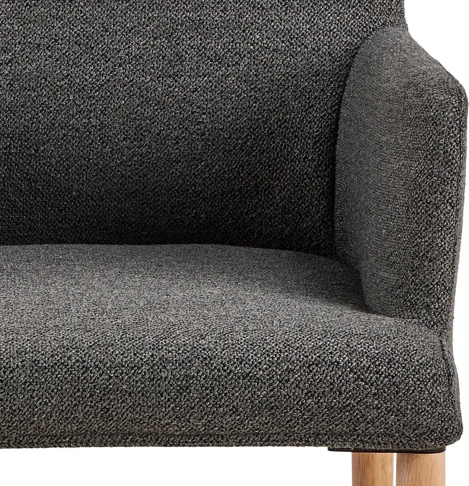 Sedia da pranzo grigia in imbottito con braccioli Zoe – Actona