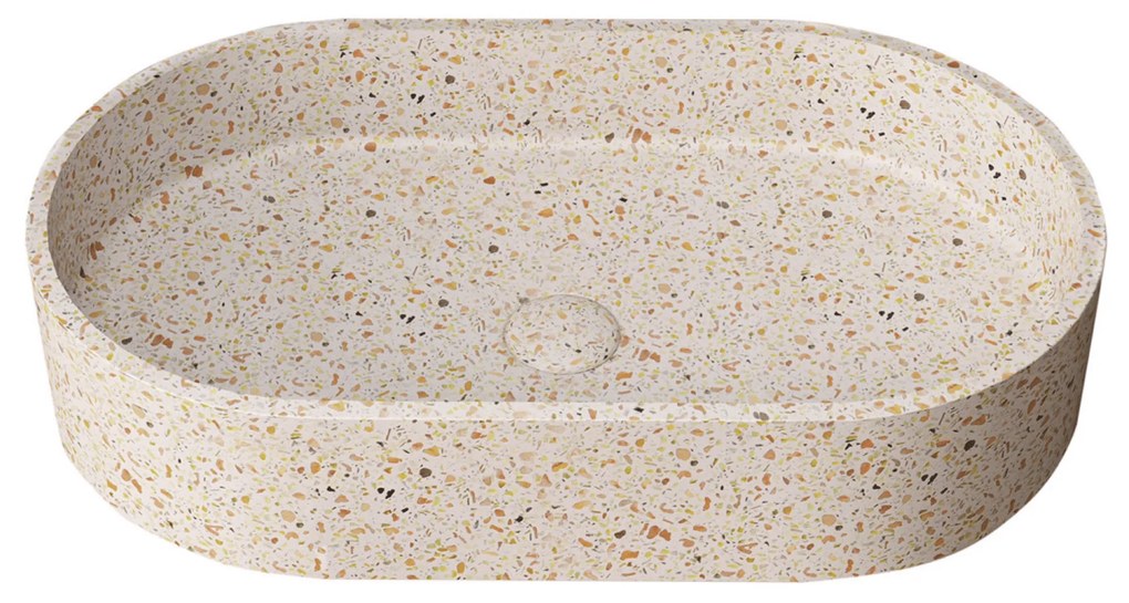 Lavabo D'Appoggio 60x35 Cm Con Piletta Di Scarico Karag "Linus" Fruitcake