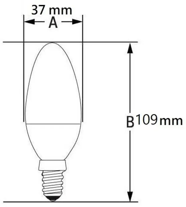 Lampada LED E14 9W C37 105lm/W Colore Bianco Freddo 6.000K