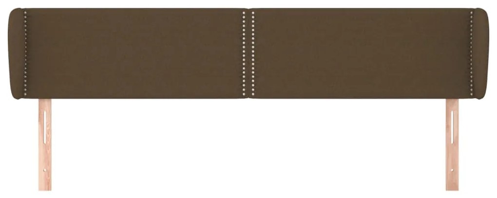 Testiera ad orecchio marrone scuro 183x23x78/88 cm in tessuto