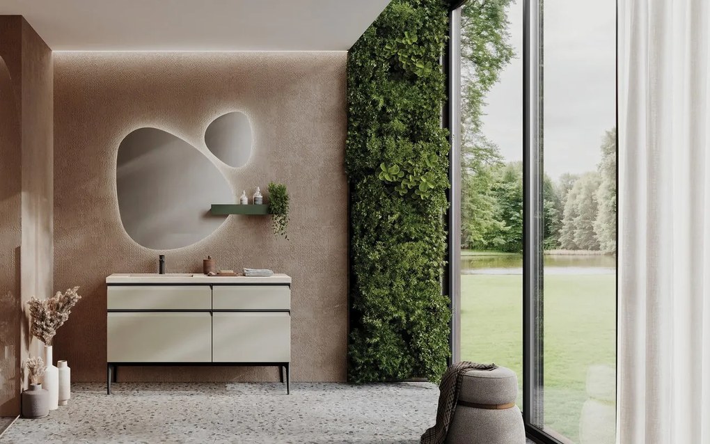 Piedino mobili da bagno (componibile) Yumi in acciaio nero H 4 cm