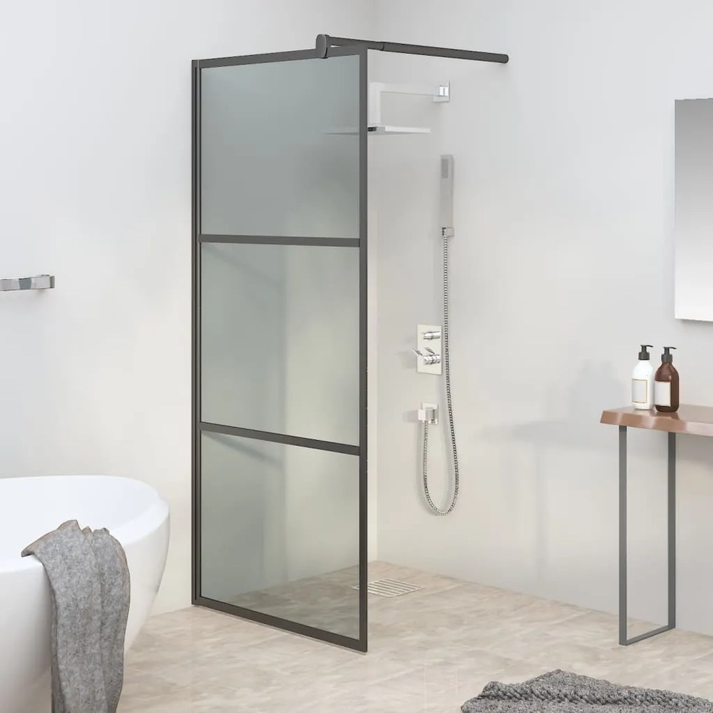 Parete Doccia Walk İn 90x195 Cm İn Vetro Scuro Esg Nero /