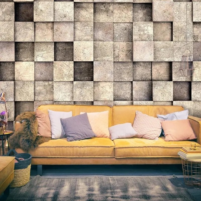 Fotomurale adesivo  Beige Squares  Larghezza x Altezza Home decor 245x175