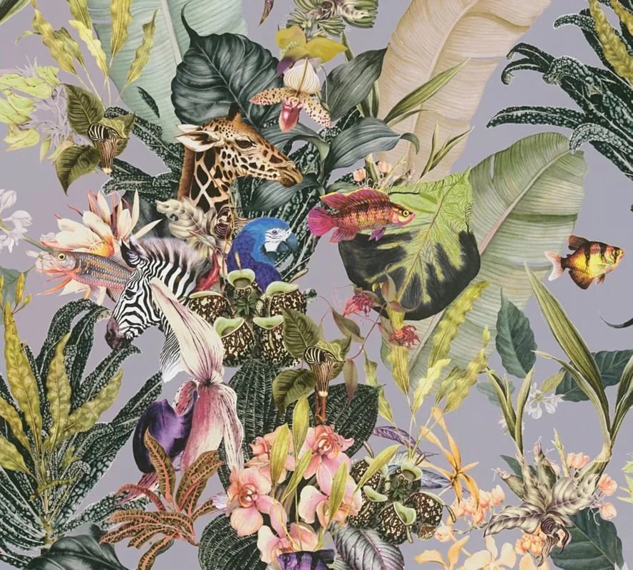 Carta da parati Dreamflowery parrot multicolore, 53 cm x 10.05 m