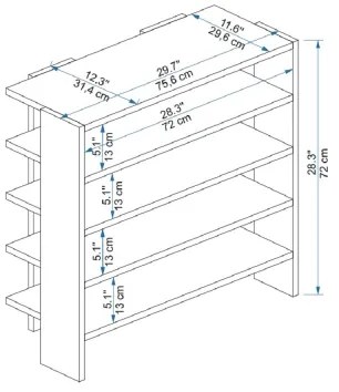 Mobile per scarpe SARGEL 72x75,6 cm antracite