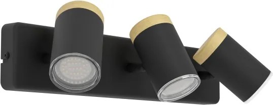 Eglo 300002 - Faretto da bagno CONSUMA 3xGU10/3W/230V IP44 nero/beige