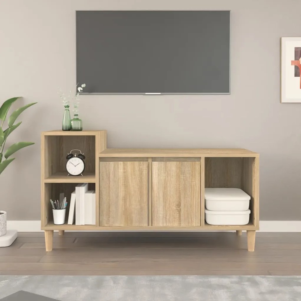 Mobile per tv rovere sonoma 100x35x55 cm legno multistrato