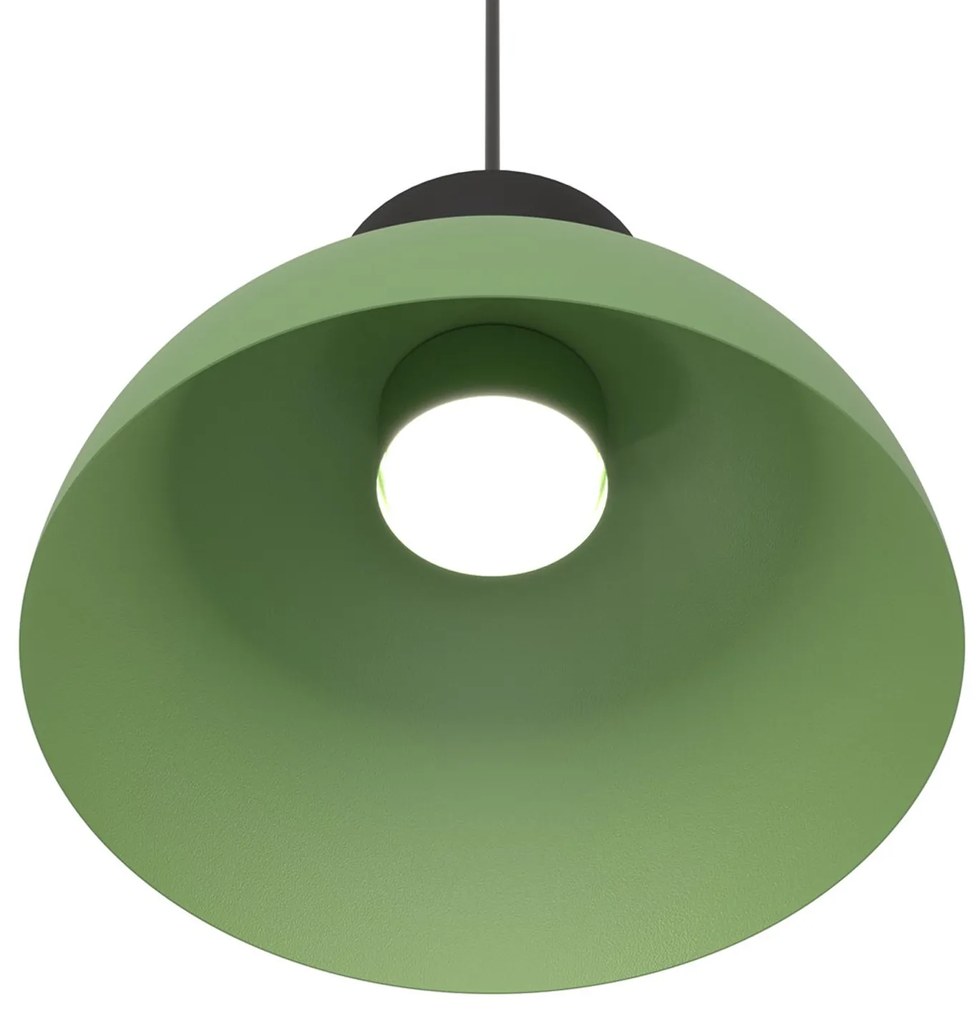Lampadario Minimal Efesto Acciaio Nero Verde 1 Luce Gx53 Ip20