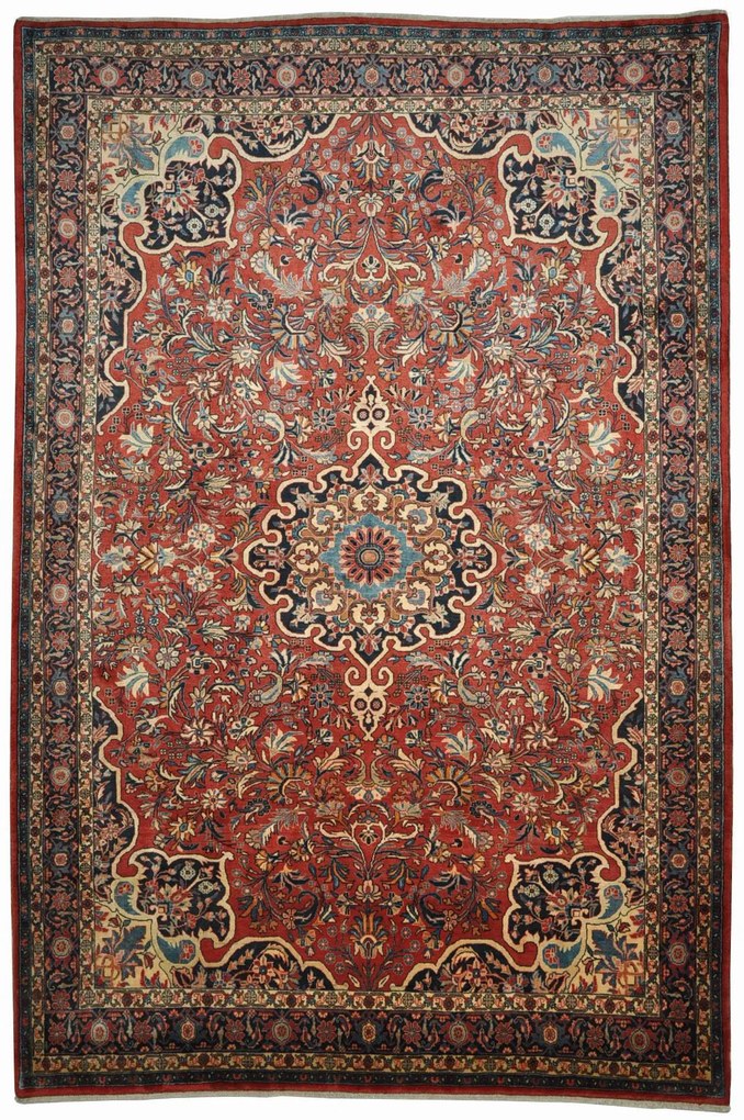 Bidjar Tappeto 320x220 Rosso (Iran) Annodato A Mano