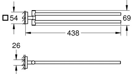 GROHE 409762430 - Porta asciugamani START CUBE 438 mm nero
