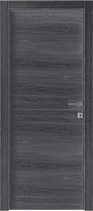 Porta interna a battente Oxford in legno colore antracite, L 70 x H 210 cm, apertura reversibile