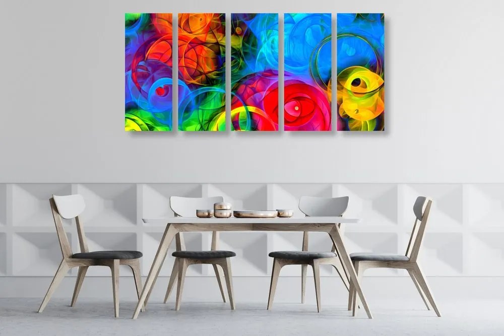 Quadri 5 pezzi – Astrazione piena di colori