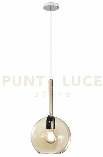 Sosp. cromo 1 luce media ambra 1155cr-sm-am