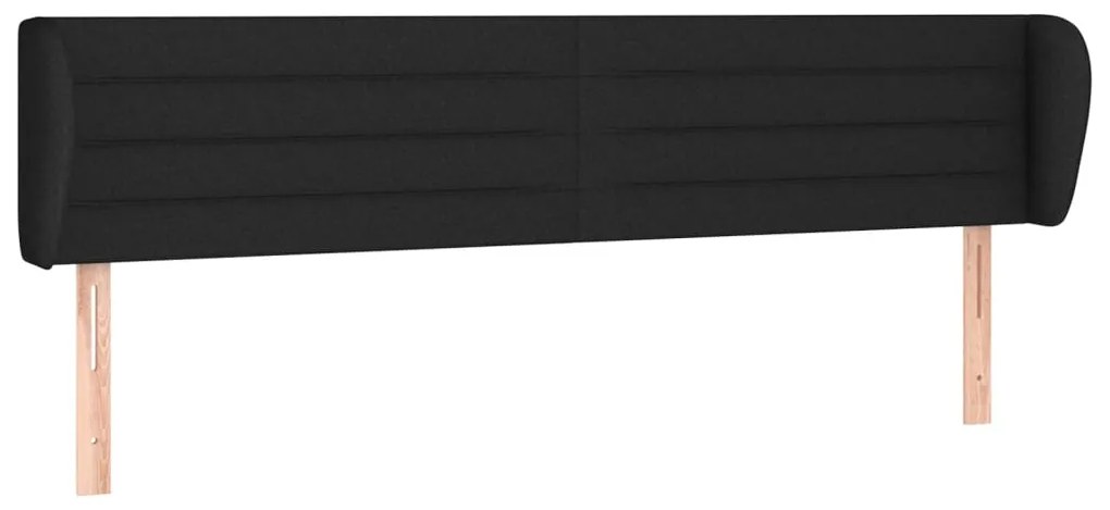 Testiera ad orecchio nera 163x23x78/88 cm in tessuto