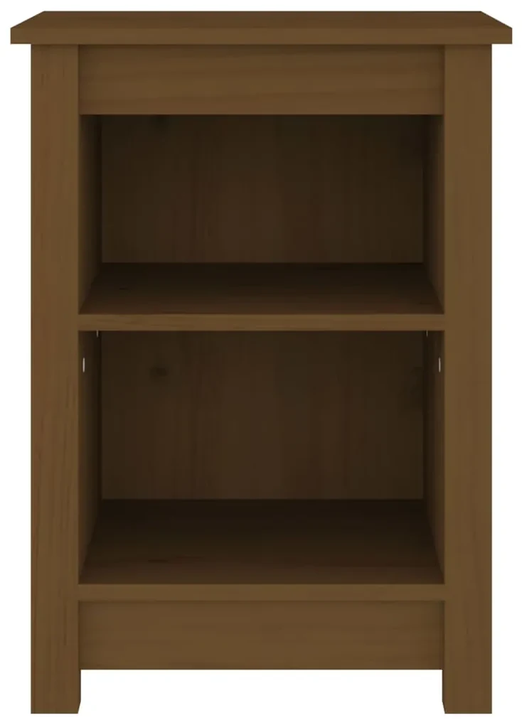 Comodini 2 pz miele 40x35x55 cm in legno massello di pino