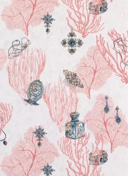 Matthew Williamson Carta da parati Coralino - Coral/ Amethyst/ Gold