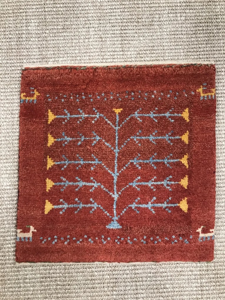 Gabbeh Tappeto 40 x 40 Rosso (Iran) Annodato A Mano
