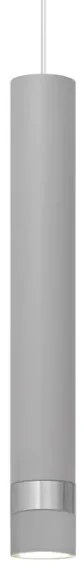 Lampadario LED a sospensione con filo TUBA 1xGU10/4,8W/230V grigio/cromo lucido