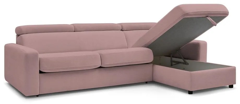 Divano angolare rosa allungabile (con composizione variabile) Monaco – Bobochic Paris