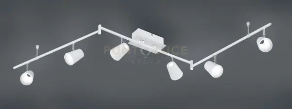 Narcos barra 6 spots 13w 1200lm, 3000k  bianca con diffusore conico...