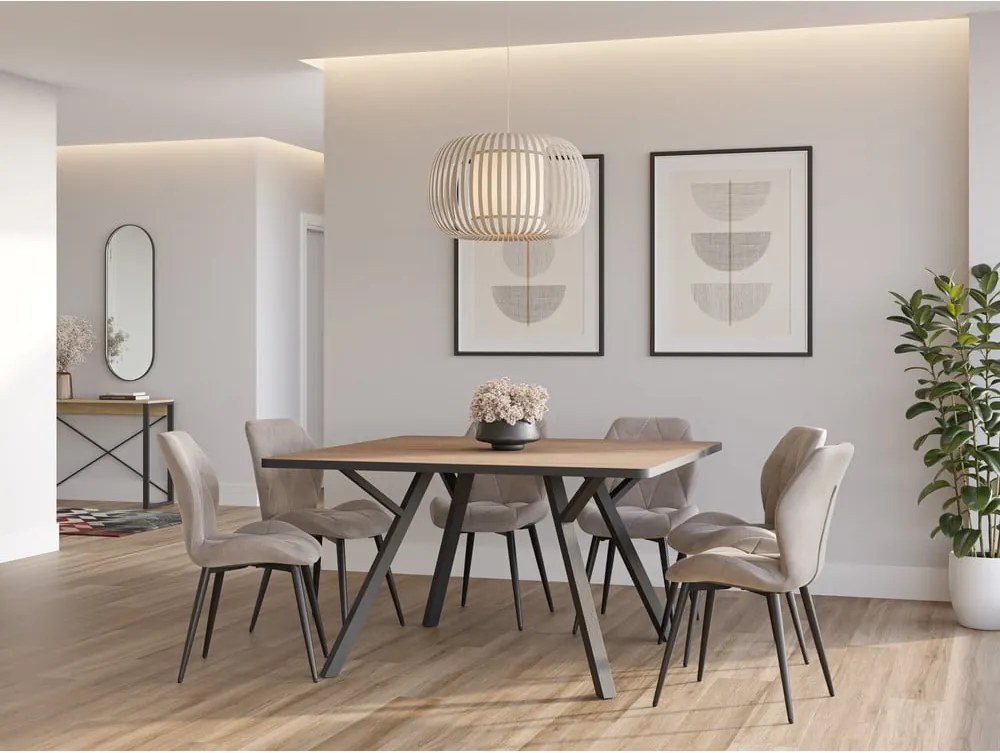 Sedie da pranzo beige in set da 4 Luna - Marckeric