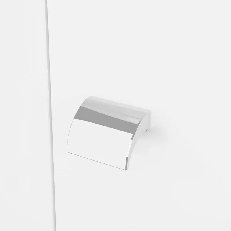 Mobile bagno a terra 75 cm Creta bianco lucido con lavabo e specchio con pensile