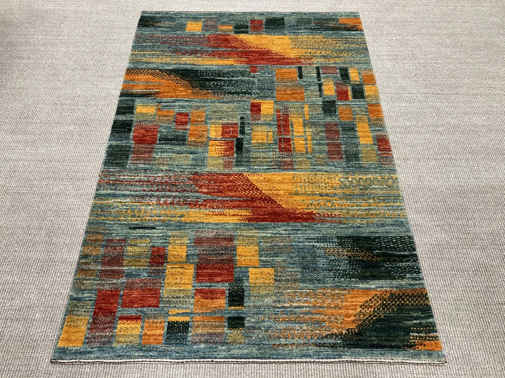 Loribaft Tappeto persiano 110 x 160 Verde (Iran) Annodato A Mano