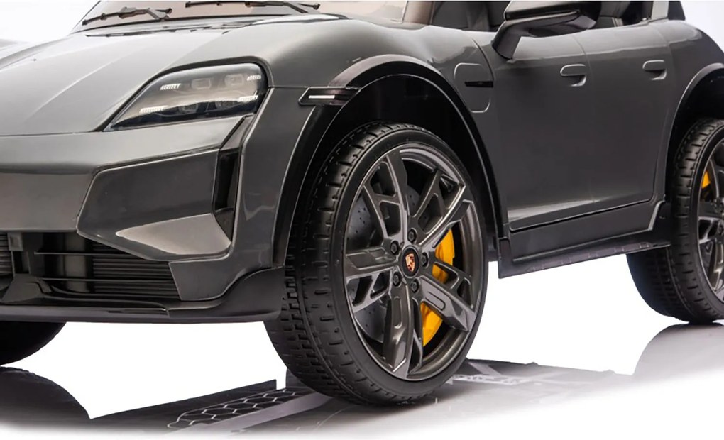 Macchina Elettrica per Bambini Porsche Taycan Turbo S 12V con Telecomando Bluetooth Luci LED e Tappetini Nero...