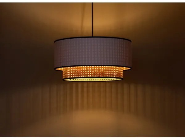 Duolla - Lampadario a sospensione con filo BOHO 1xE27/15W/230V diametro 45 cm bianco/rattan