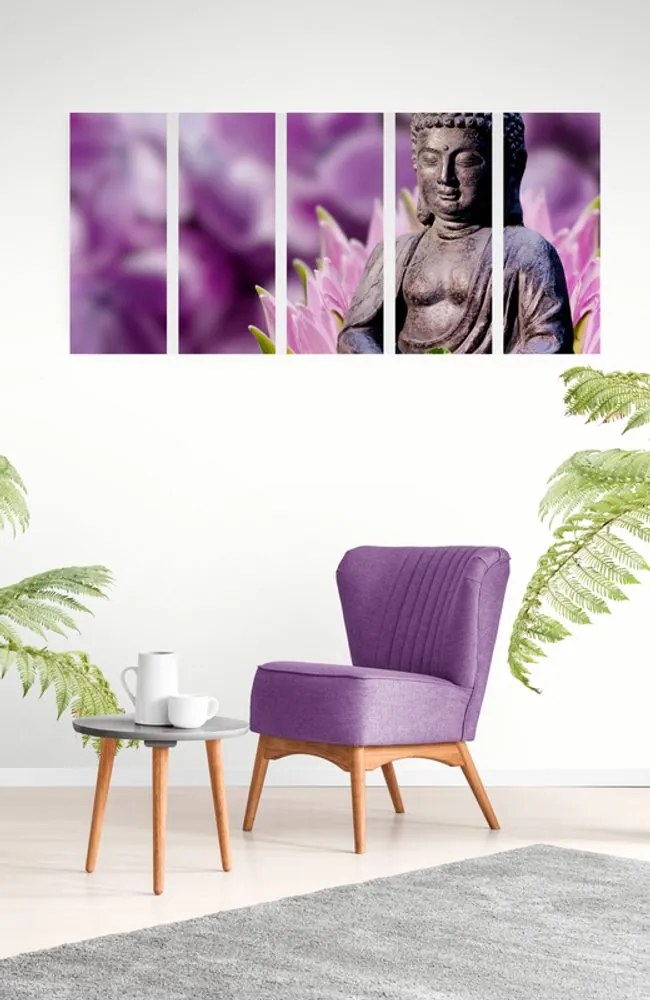 Quadri 5 pezzi – Buddha tranquillo