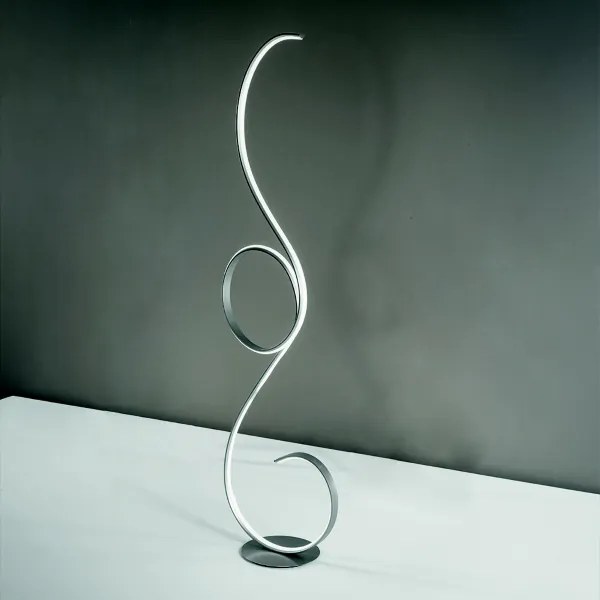 Piantana FLOK a LED in metallo verniciato Silver H157 cm