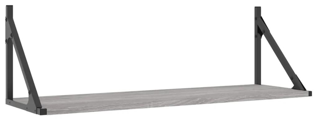 Mensole parete 2pz grigio sonoma 80x25x25,5cm legno multistrato