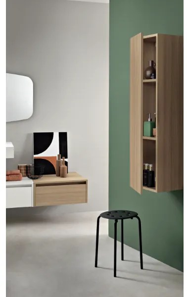 Colonna da bagno reversibile moderna PIAVE ad 1 anta Rovere