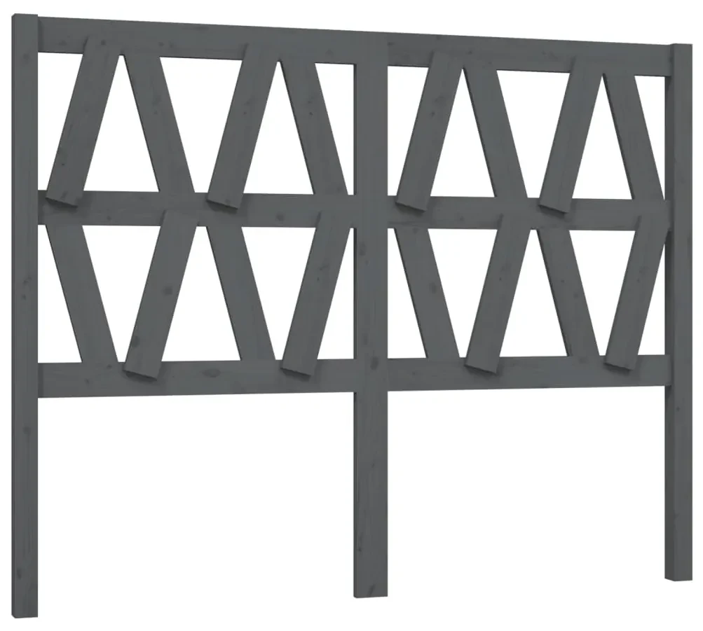 Testiera per letto grigia 146x4x100cm in legno massello di pino