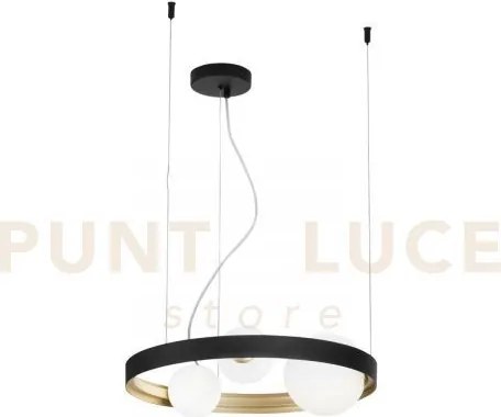 Lampadario a sospensione sonetto nera e oro 3 luci attacco g9 45x4x...