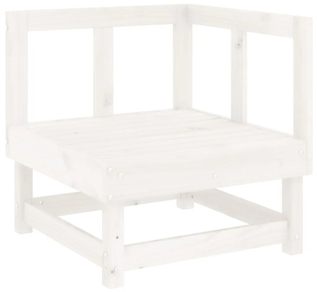 Set salotto da giardino 4 pz bianco in legno massello di pino