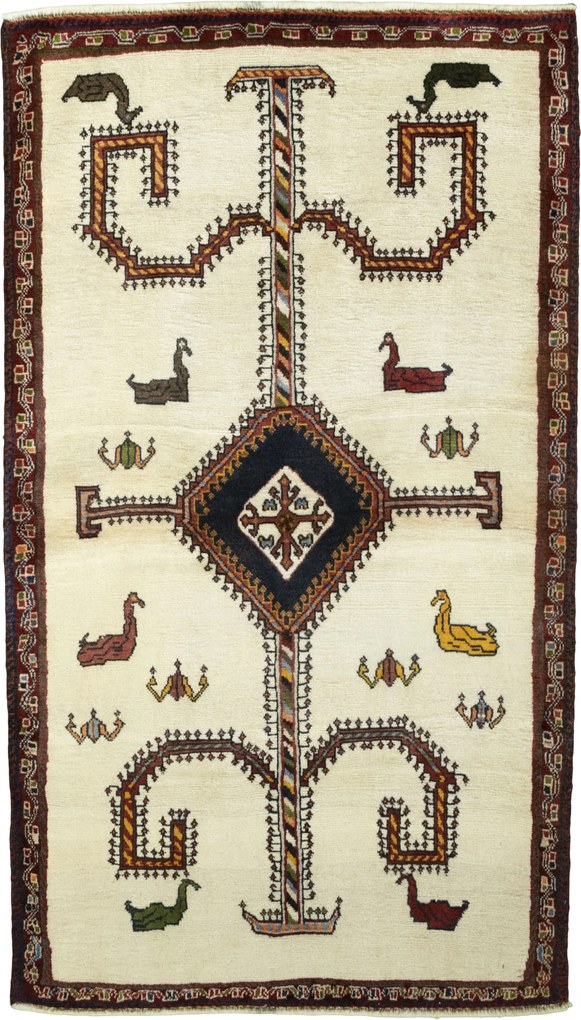 Gabbeh Tappeto 100x180 Beige (Iran) Annodato A Mano