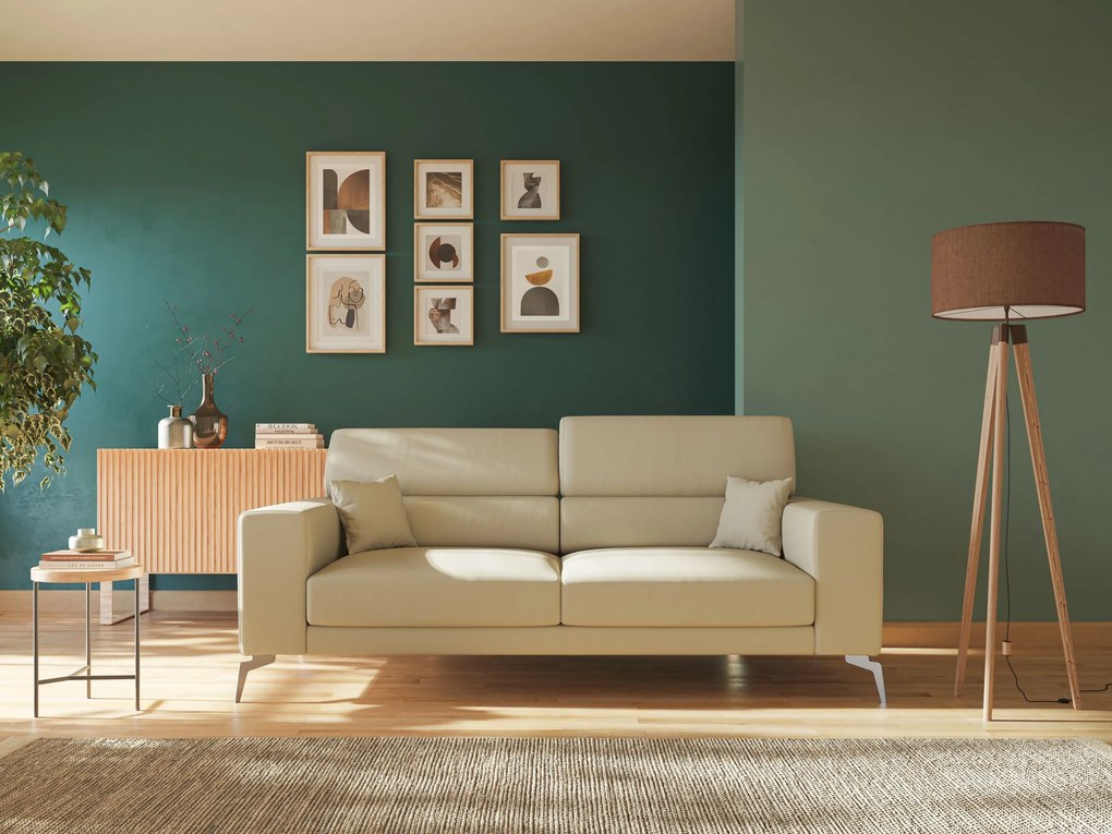 Blade Divano moderno con poggiatesta reclinabili in Ecopelle T04 tortora