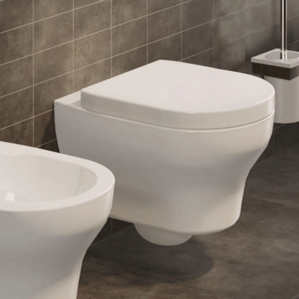 Wc Sospeso Senza Brida Ceramica Cielo "Jo" Bianco Lucido