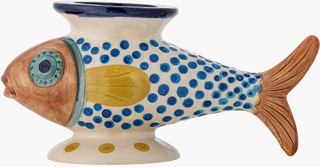 Vaso decorativo in gres dipinto a mano Nobu, alt. 15 cm