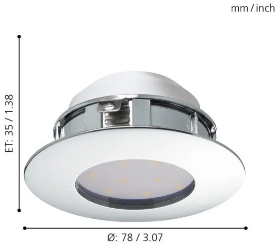 Eglo 95818 - Faretto LED da incasso PINEDA LED/4,9W/230V