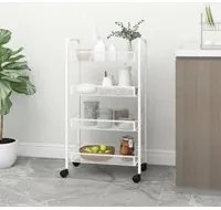 Carrello da Cucina con 4 Ripiani Bianco 46x26x64 cm in Ferro cod mxl 64106