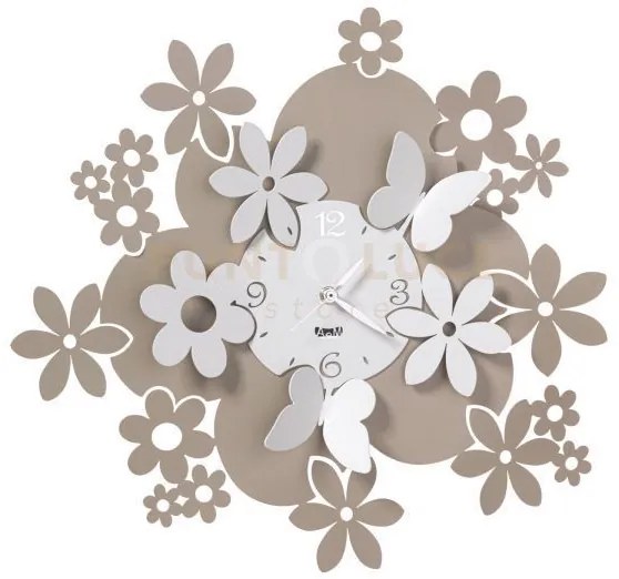 Orologio da parete con fiori daisy sabbia e bianco marmo in ferro 4...